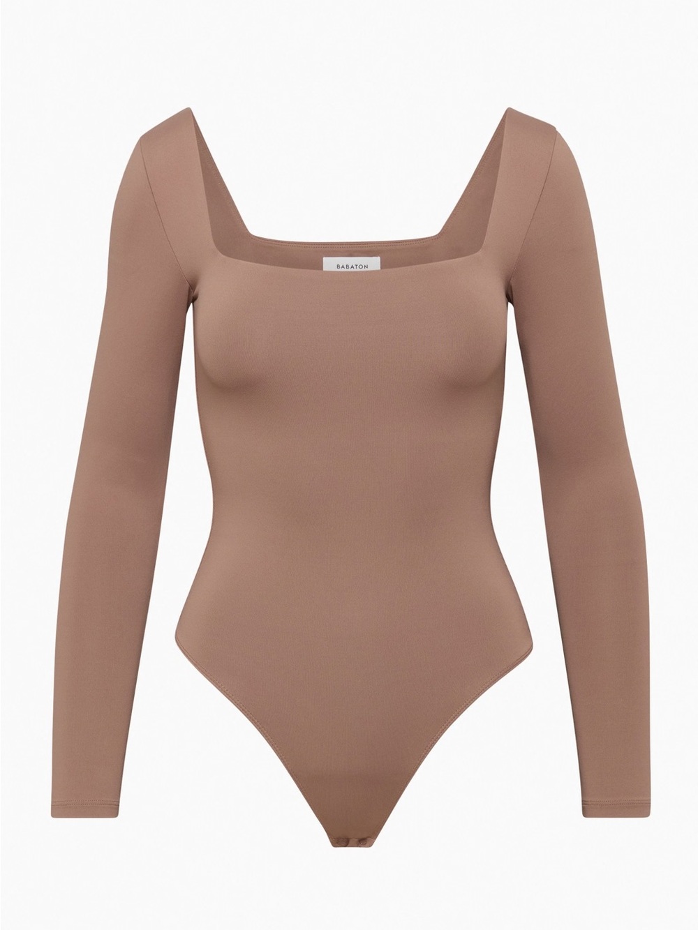 Babaton Long Sleeve Square Neck Bodysuit - Tan